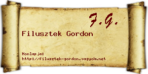 Filusztek Gordon névjegykártya